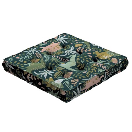 Siedzisko Tomi, dinozaury na zielonym tle, 50 x 50 x 10 cm, Magic Collection