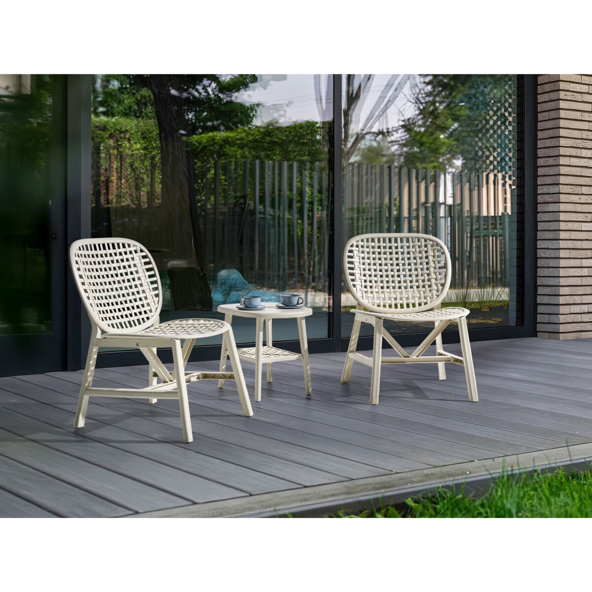 Zestaw mebli balkonowych SICELLE Złamana biel