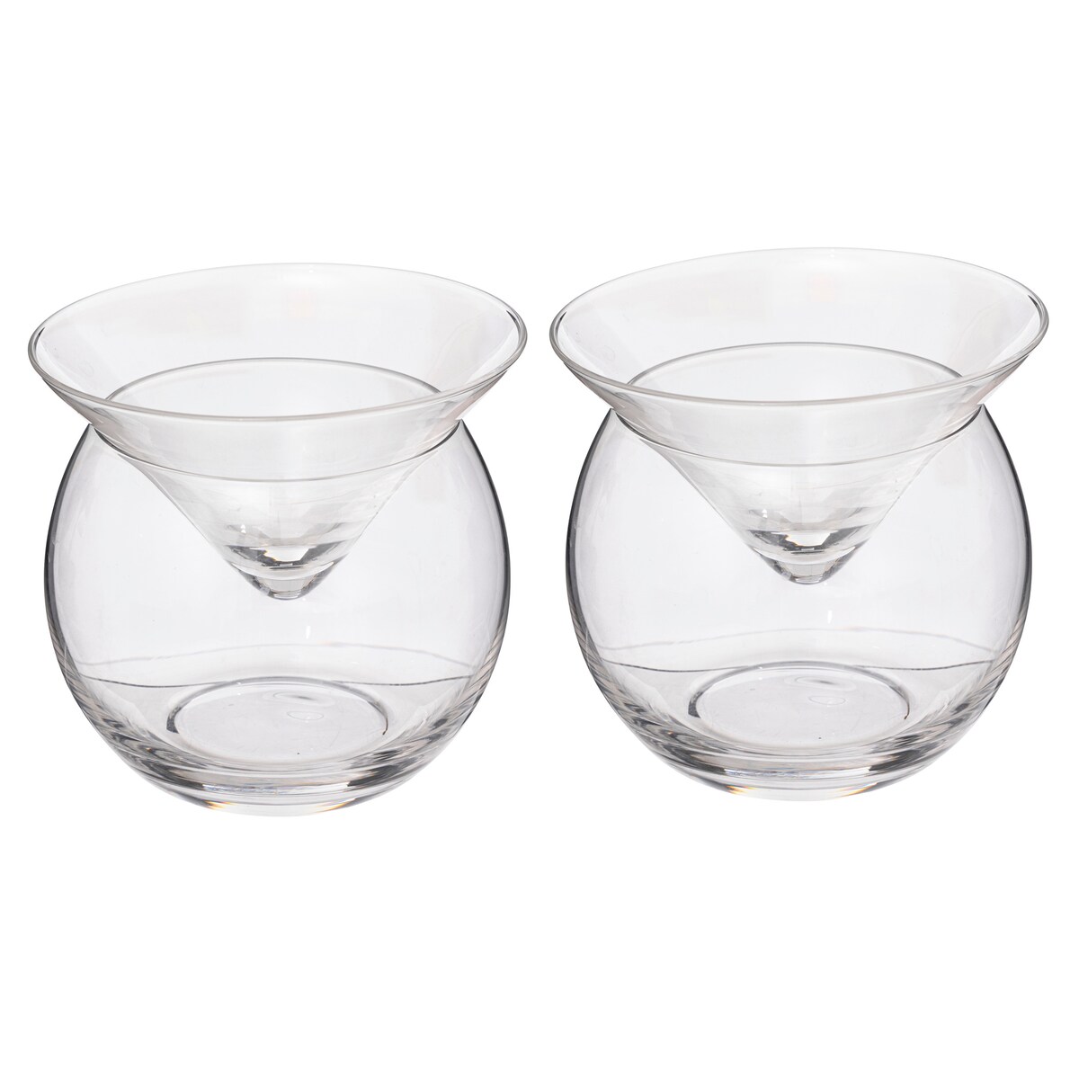 Kieliszki do koktajli z podstawką bez nóżki, 4 szklanki