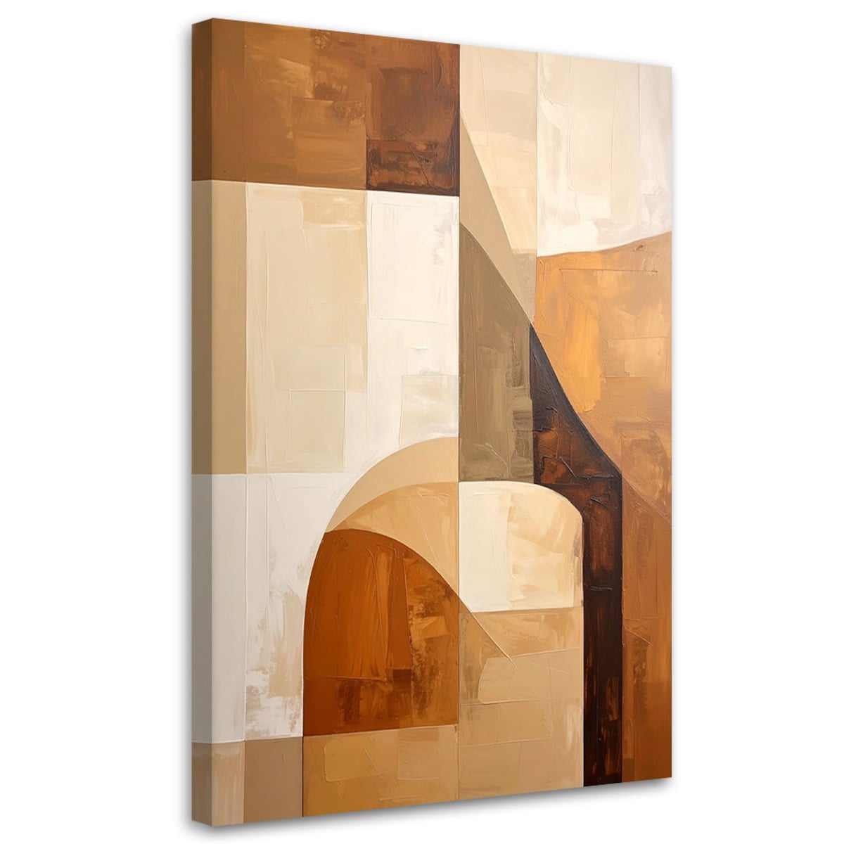 Obraz do salonu sypialni kuchni, Geometryczna kompozycja w odcieniach beżu