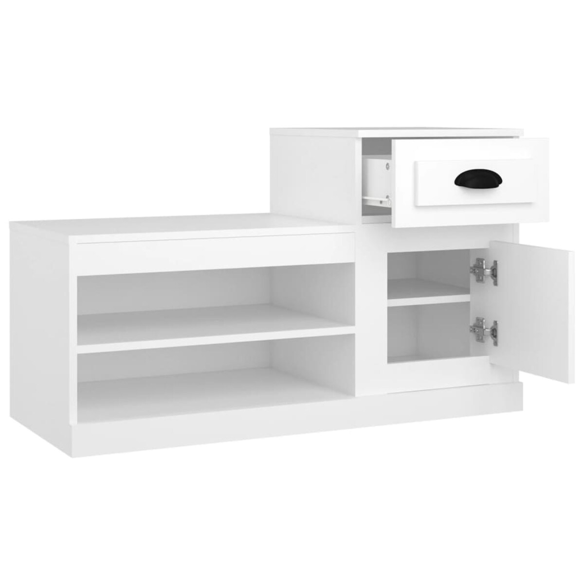 vidaXL Szafka na buty, biała, 100x42x60 cm, materiał drewnopochodny