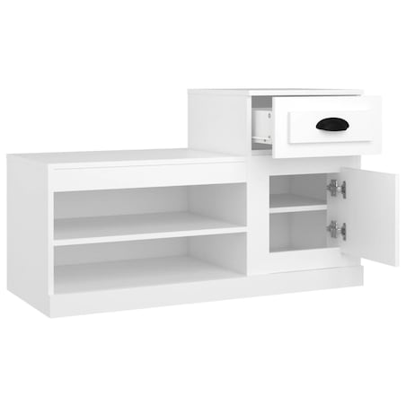 vidaXL Szafka na buty, biała, 100x42x60 cm, materiał drewnopochodny