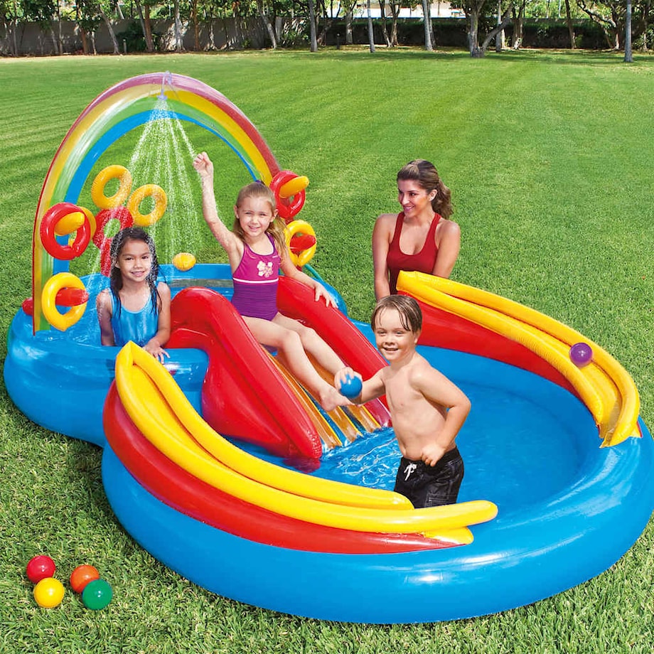 Intex Dmuchany basen Rainbow Ring Play Center, 297x193x135 cm, 57453NP