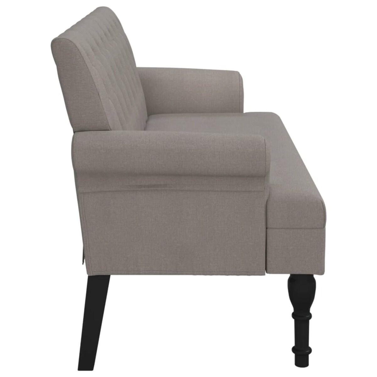 vidaXL Ławka z oparciem, kolor taupe, 120x62x75,5 cm, tkanina