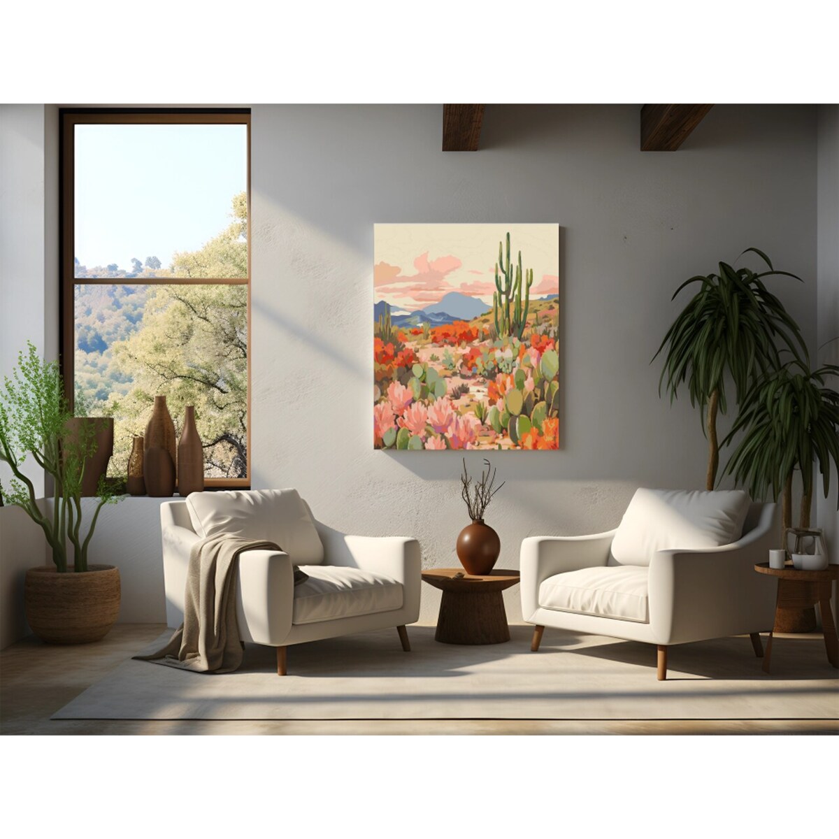 Malowanie po numerach, zestaw DIY – PASTELOWA PUSTYNIA 50x70 cm- Produkt PL