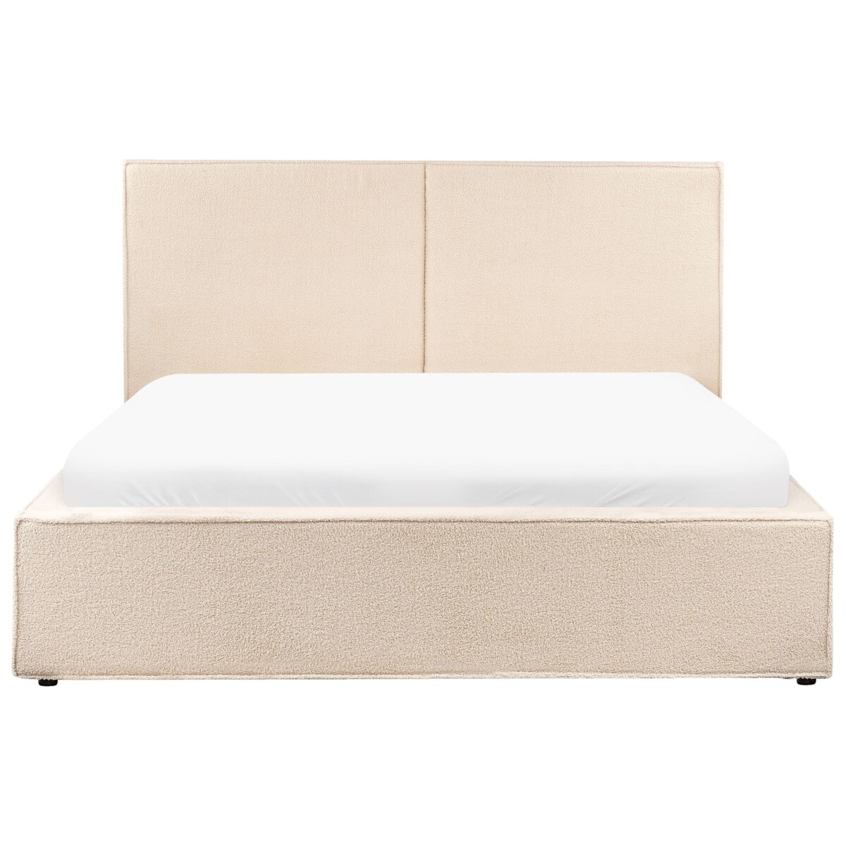 Łóżko z pojemnikiem Boucle MOISSAC 160 x 200 cm Beżowy