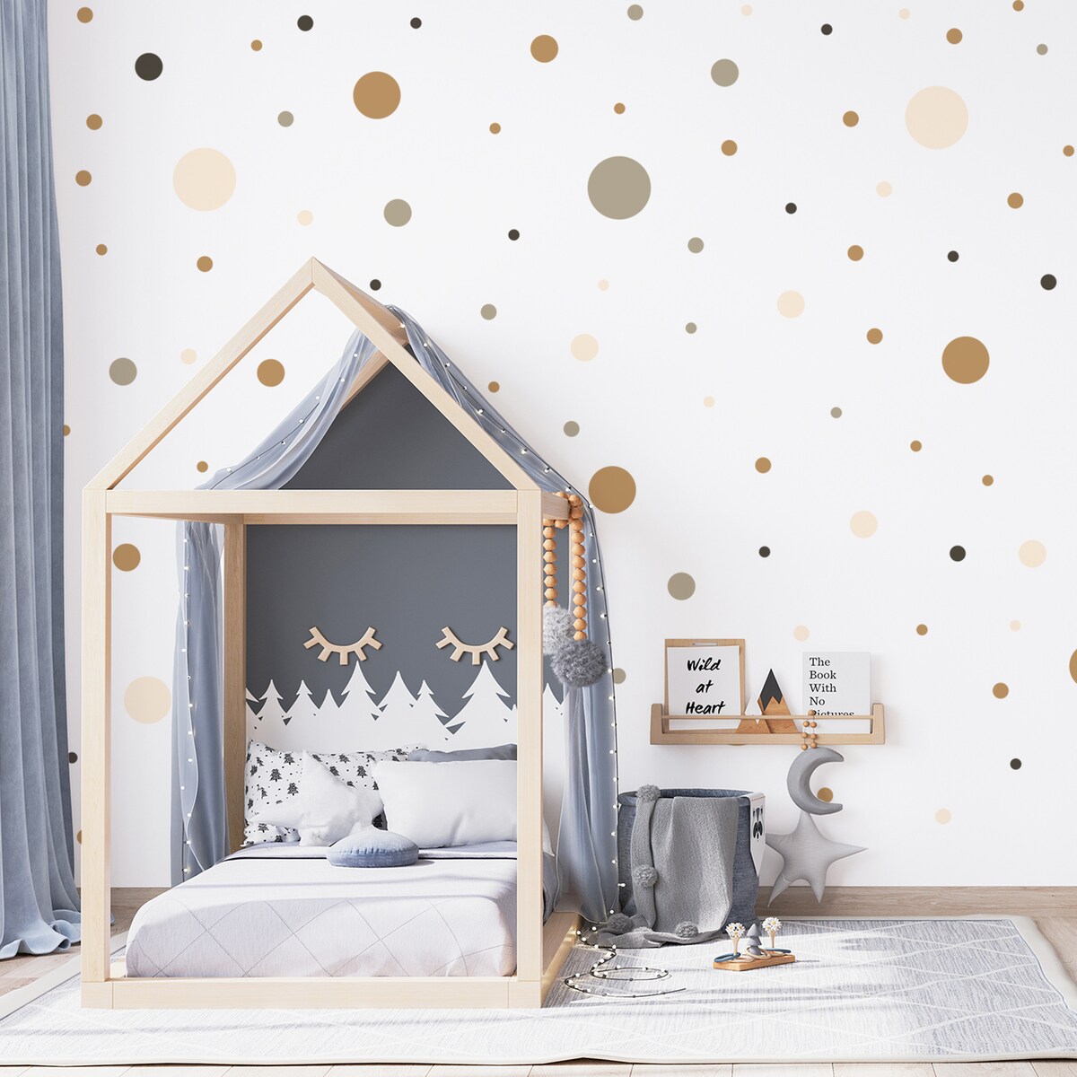 Naklejki Dla Dzieci Delikatne GROSZKI Kropki Styl Boho Zestaw 150szt.