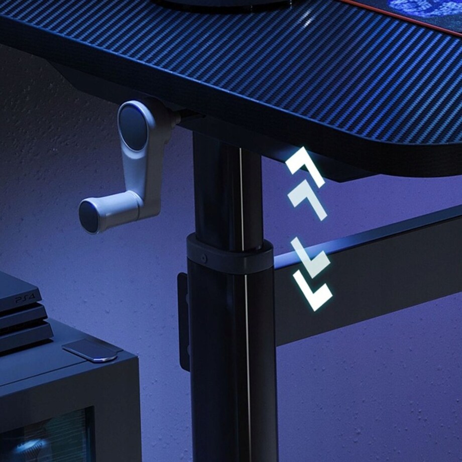 Biurko regulowane dziecięce komputerowe gamingowe stół loft czarne 100 cm