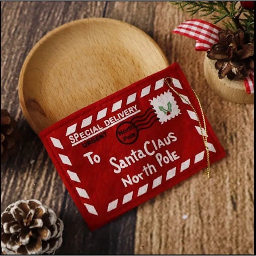 Filcowe ozdobne zawieszki na choinkę KOPERTY świąteczne list do św. Mikołaja