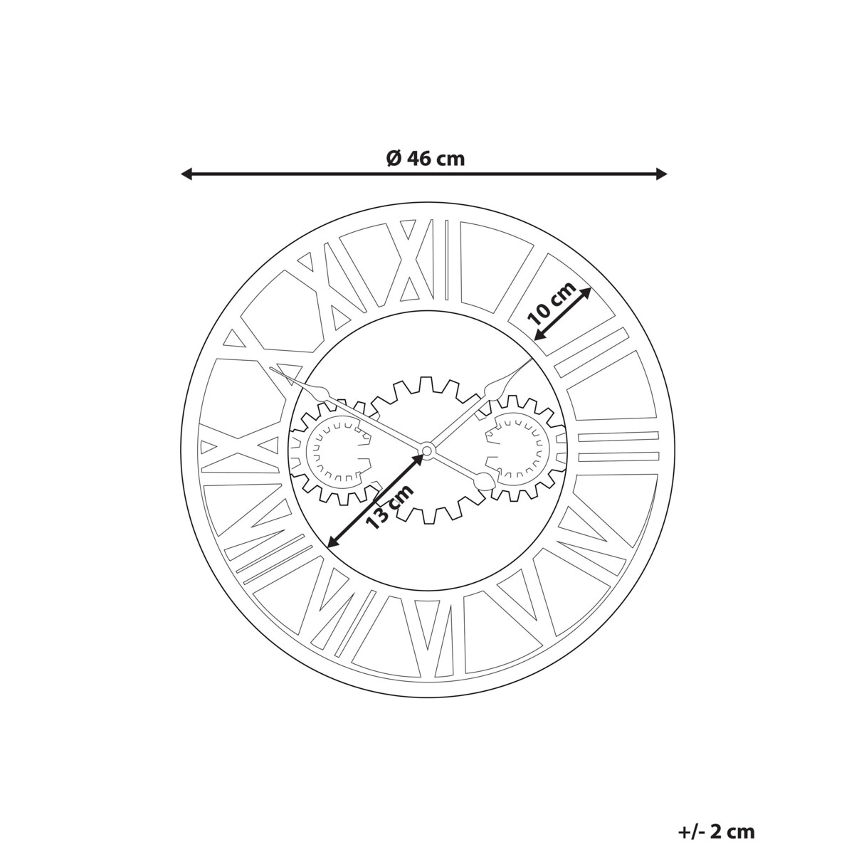 Zegar ścienny ø 46 cm srebrno-złoty SEON