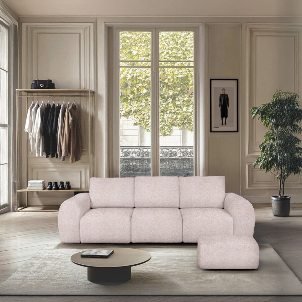 Mirel Sofa 3 osobowa różowa