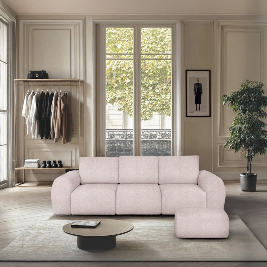 Mirel Sofa 3 osobowa różowa