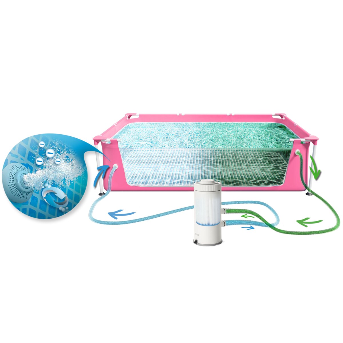 Basen ogrodowy stelażowy Intex 220x150 28266 zestaw 15w1