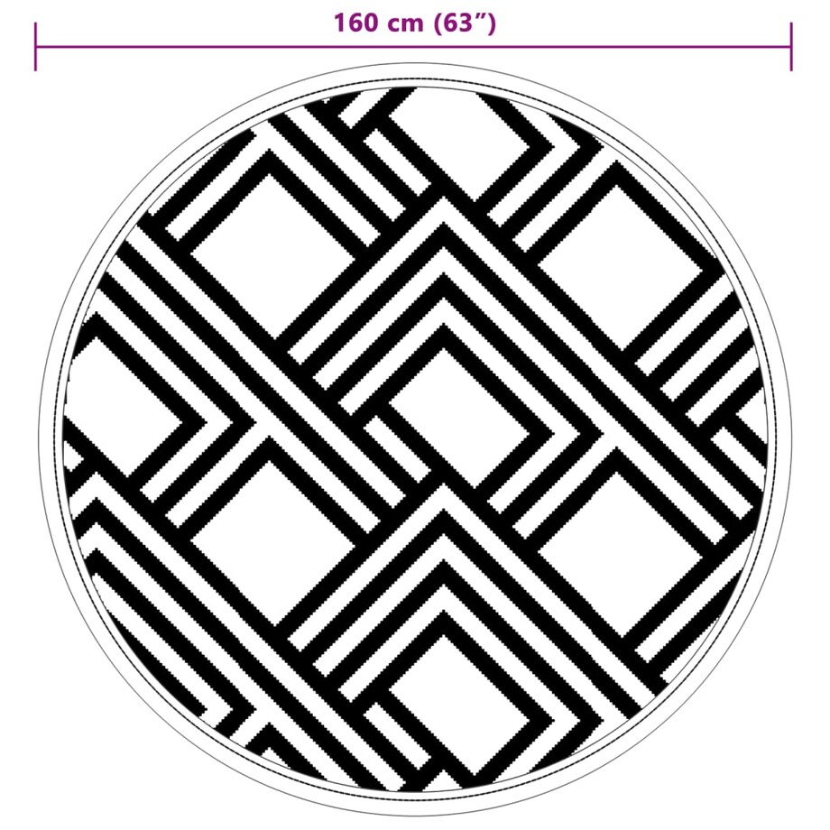 vidaXL Dywan na zewnątrz, ARAKIL szary, Ø160 cm, PP