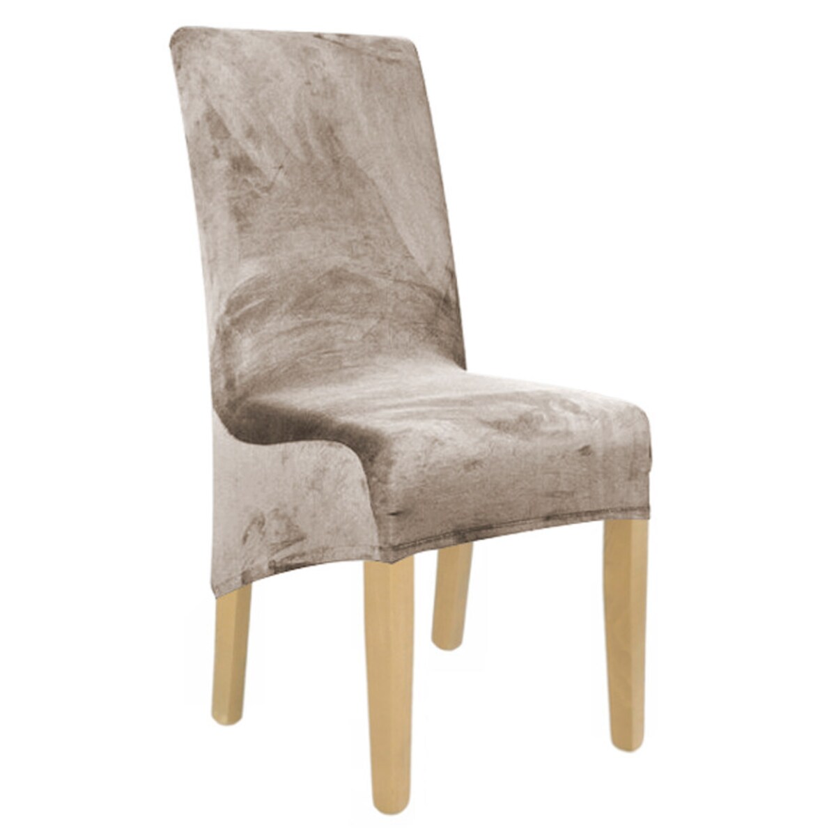 POKROWIEC NA KRZESŁO XL CHŁODNY BEŻ WELUR ELASTYCZNY [21DL]