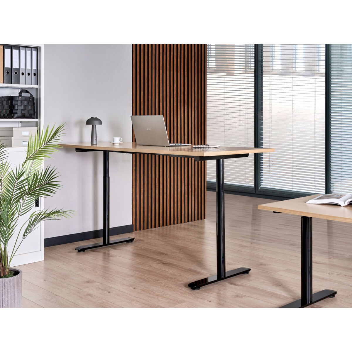 Biurko regulowane elektrycznie DESTINAS Czarny/ jasny brąz 180 cm 72 cm