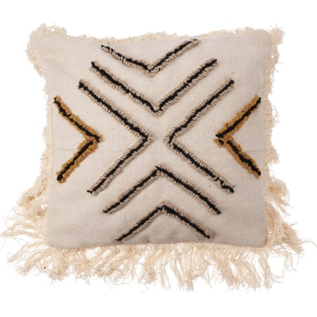Poduszka boho z frędzlami, 45 x 45 cm