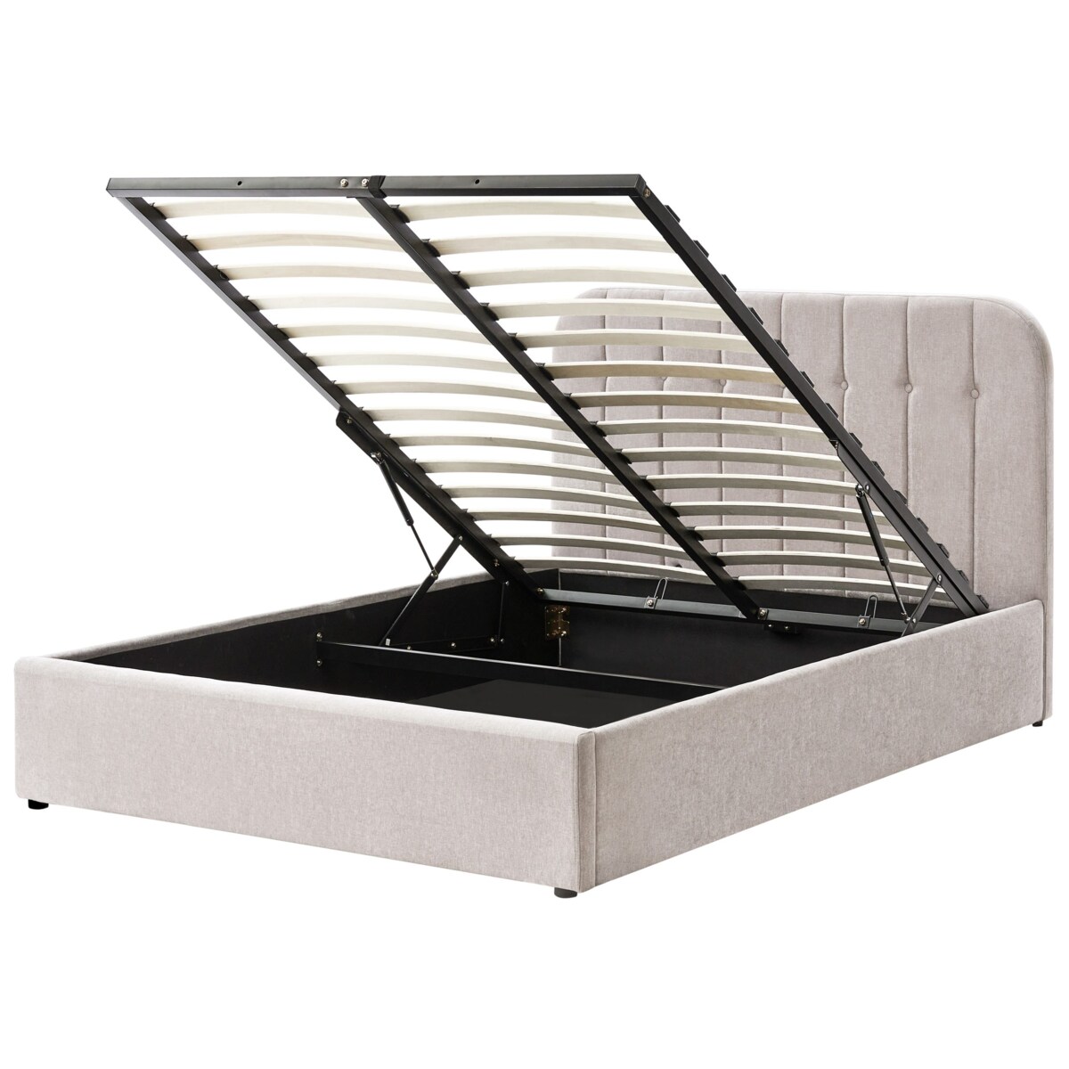 Łóżko z pojemnikiem CHALLANS 140 x 200 cm Beżowoszary