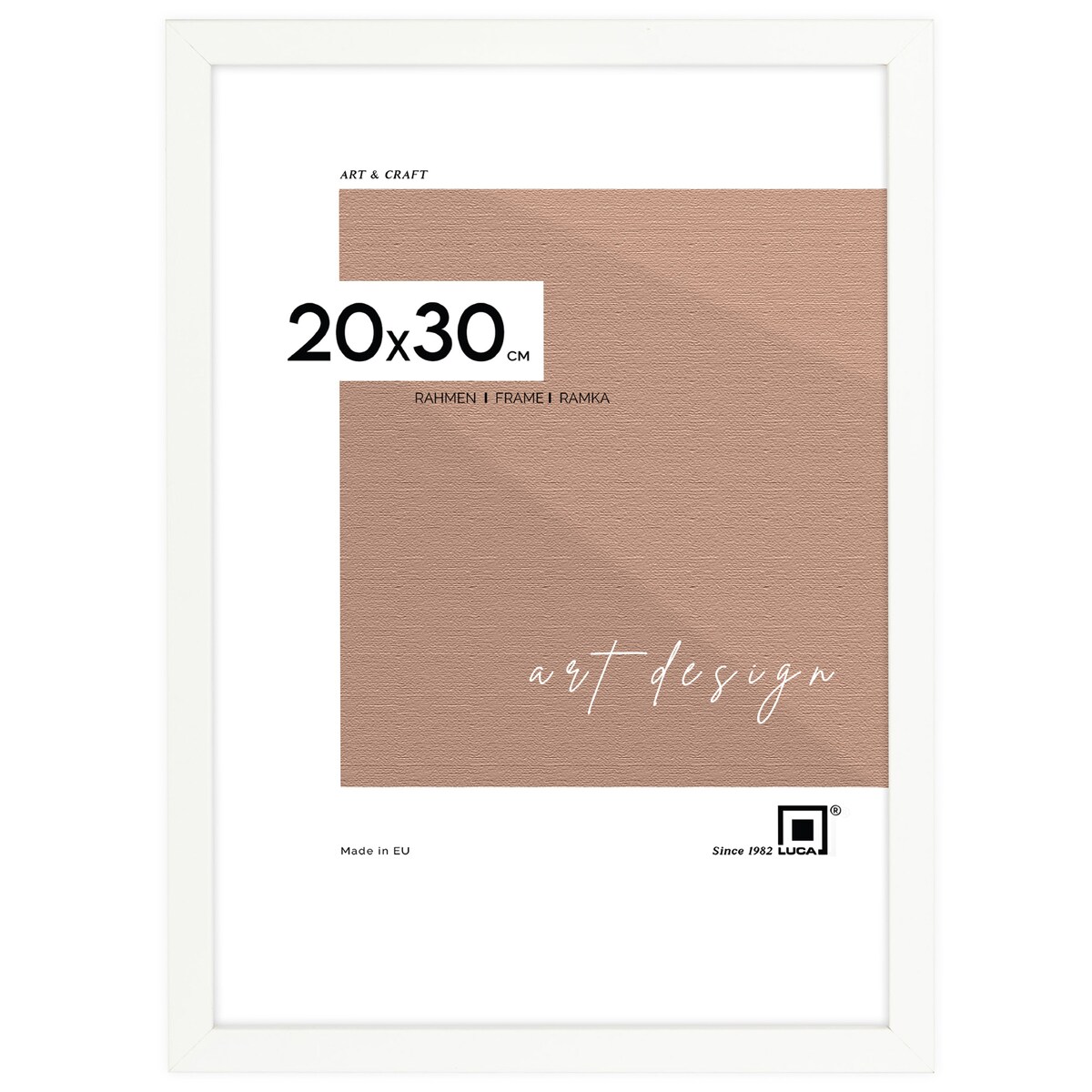 Biała ramka na zdjęcia 20x30 cm rama MDF z plexi klasyczna ramka zawieszka stopka