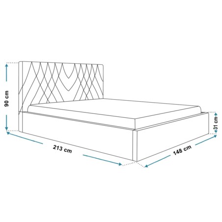Łóżko tapicerowane z pojemnikiem 140x200 OLDO 5 Monolith 77-granatowy