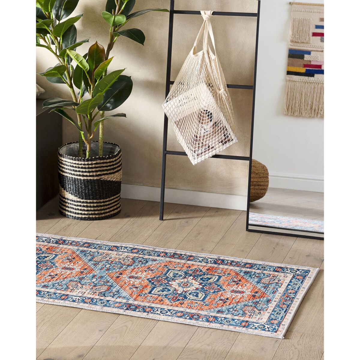 Dywan 70 x 200 cm niebiesko-pomarańczowy RITAPURAM