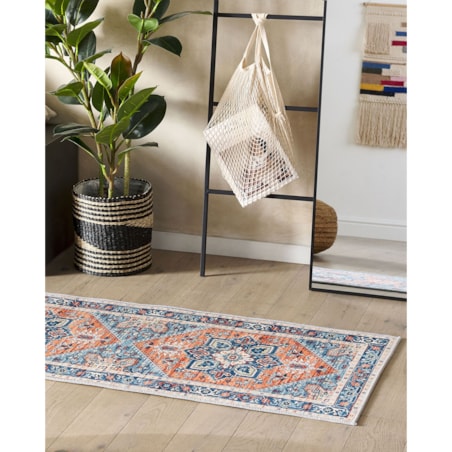 Dywan 70 x 200 cm niebiesko-pomarańczowy RITAPURAM