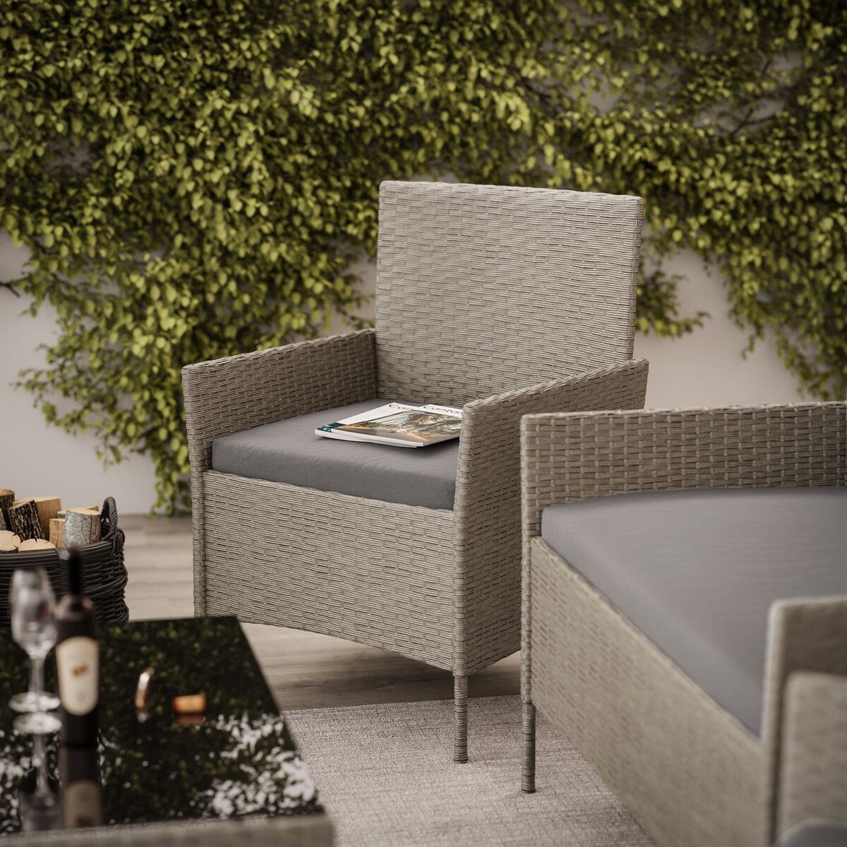 Zestaw mebli rattanowych PERGOLA szary