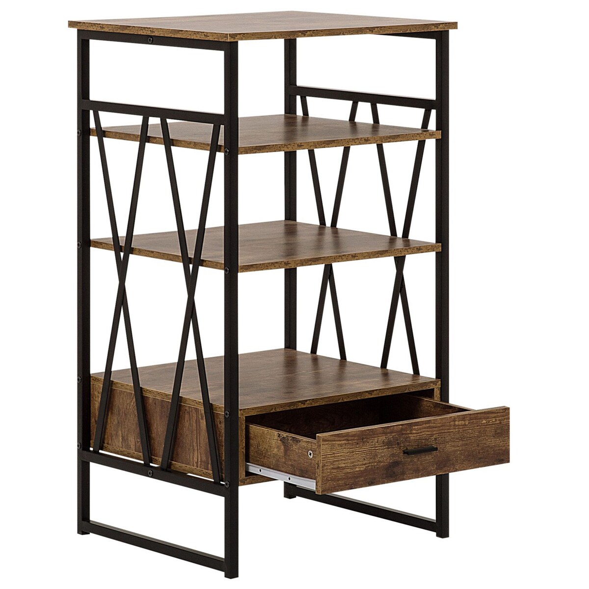 Regał 3 półki ciemne drewno KEENE