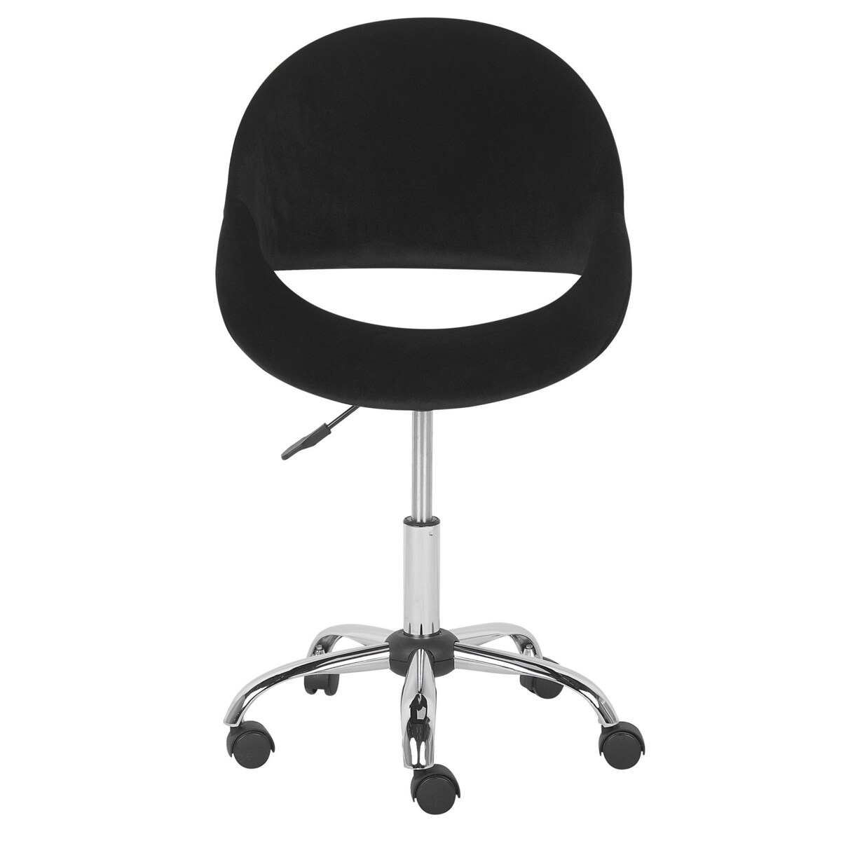 Krzesło biurowe regulowane welurowe czarne SELMA