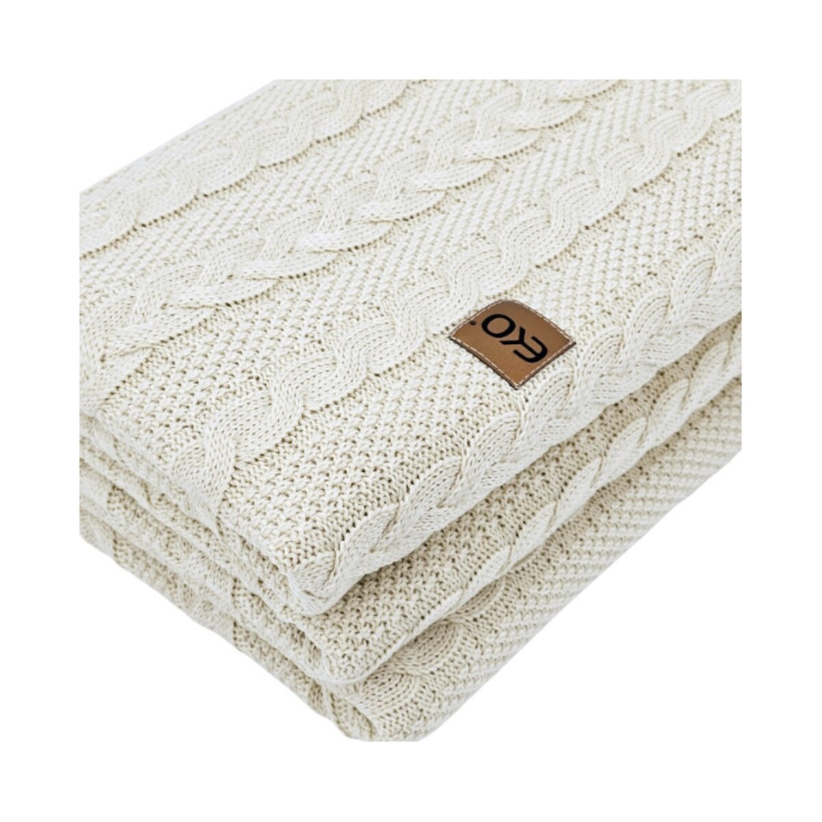 Koc dzianinowy bawełniany 150x200 cm – VENEZIA LATTE