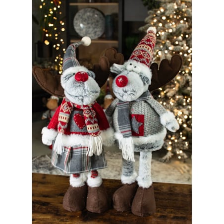 Para RENIFER skrzaty świąteczna OZDOBA gnomy na święta LOŚ komplet DUŻE