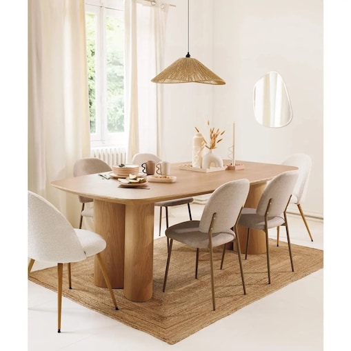 Prostokątny stół do jadalni, naturalny, 100x220 cm, Aliona