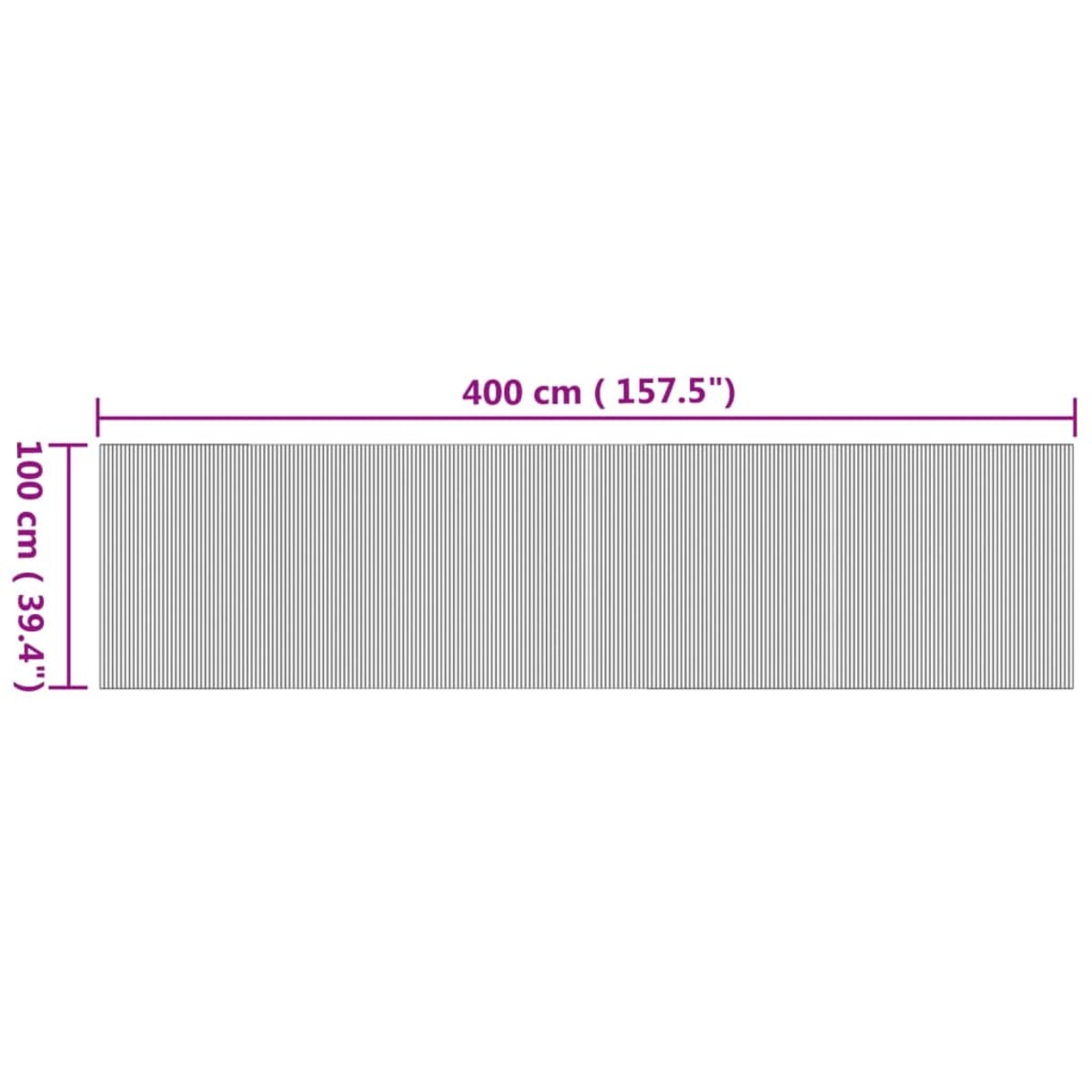 vidaXL Dywan prostokątny, naturalny, 100x400 cm, bambusowy