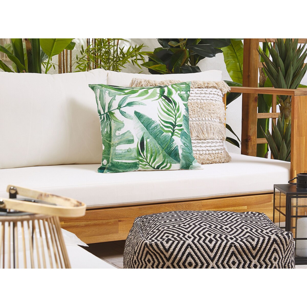 2 poduszki ogrodowe w liście 45 x 45 cm zielony PAVELLI