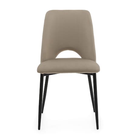 KRZESŁO TAPICEROWANE WELUROWE DO SALONU JADALNI GLAMOUR CIEMNOBEŻOWE ORO