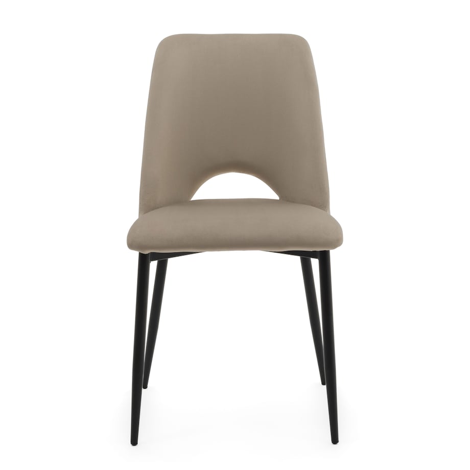 KRZESŁO TAPICEROWANE WELUROWE DO SALONU JADALNI GLAMOUR CIEMNOBEŻOWE ORO