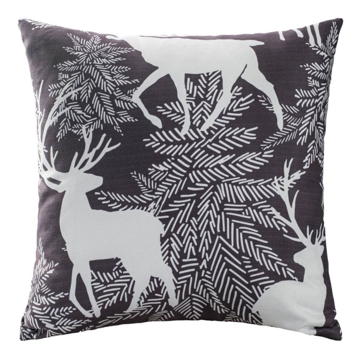 Poszewka dekoracyjna świąteczna 43x43 czarna w białe renifery