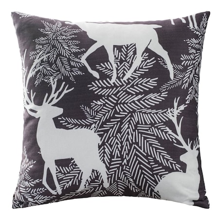 Poszewka dekoracyjna świąteczna 43x43 czarna w białe renifery