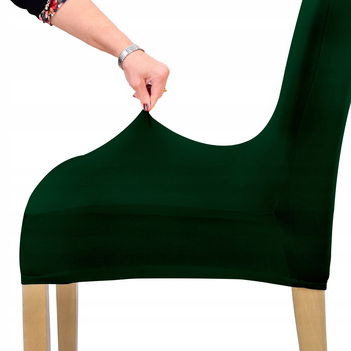 POKROWIEC NA KRZESŁO BUTELKOWA ZIELEŃ ELASTYCZNY [21CD2]