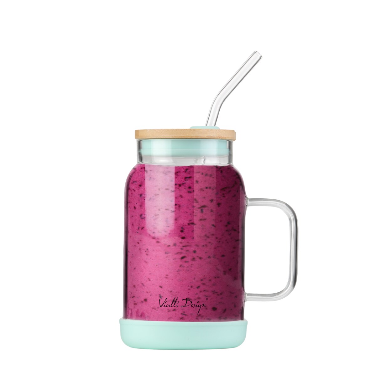 Słoik ze słomką 600 ml miętowy Fuori 29859