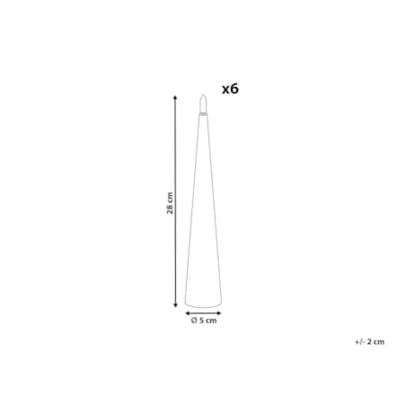 Zestaw 6 świec LED AURUM 28 cm Czerwony