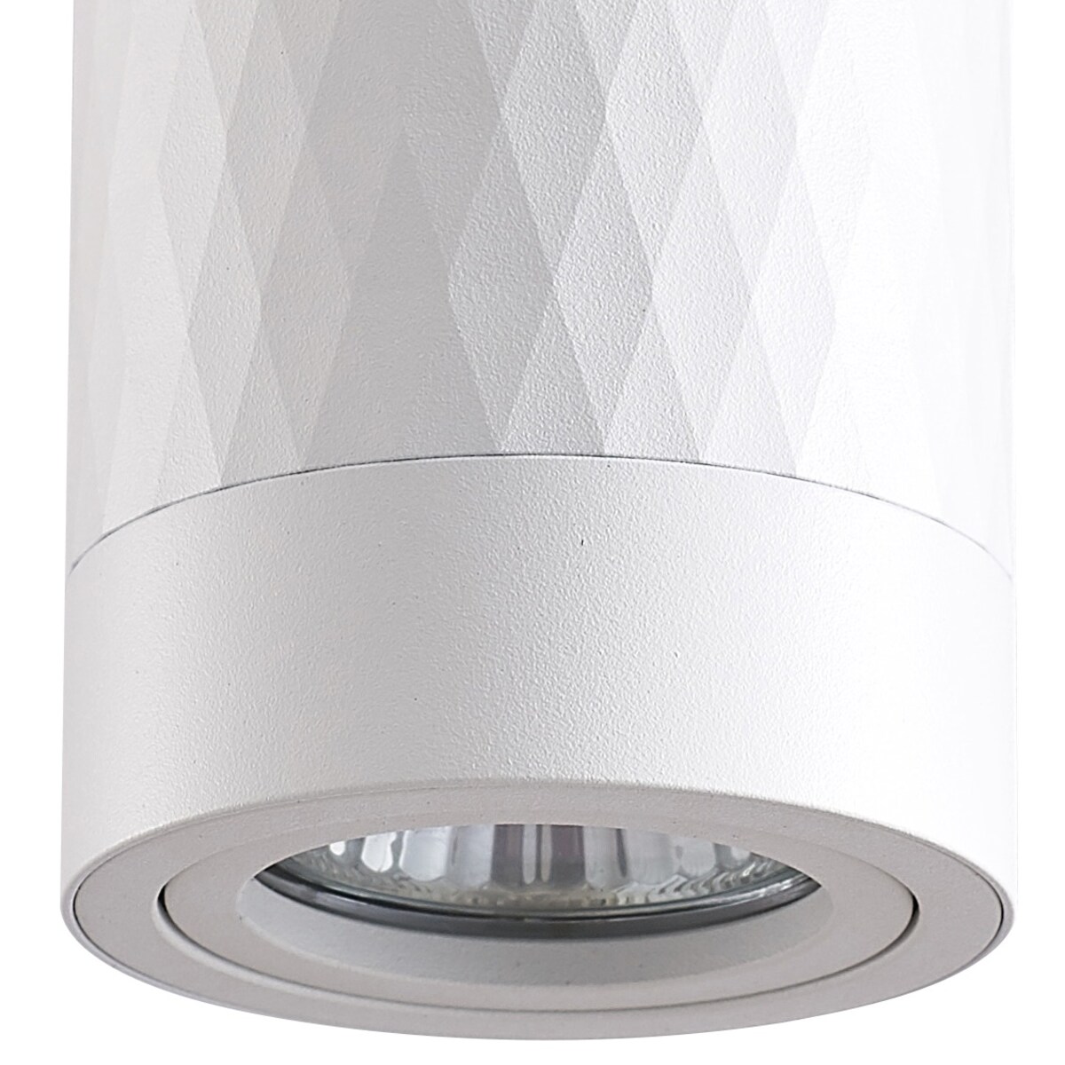 Biała tuba sufitowa Rubin nowoczesny downlight do salonu wzorki