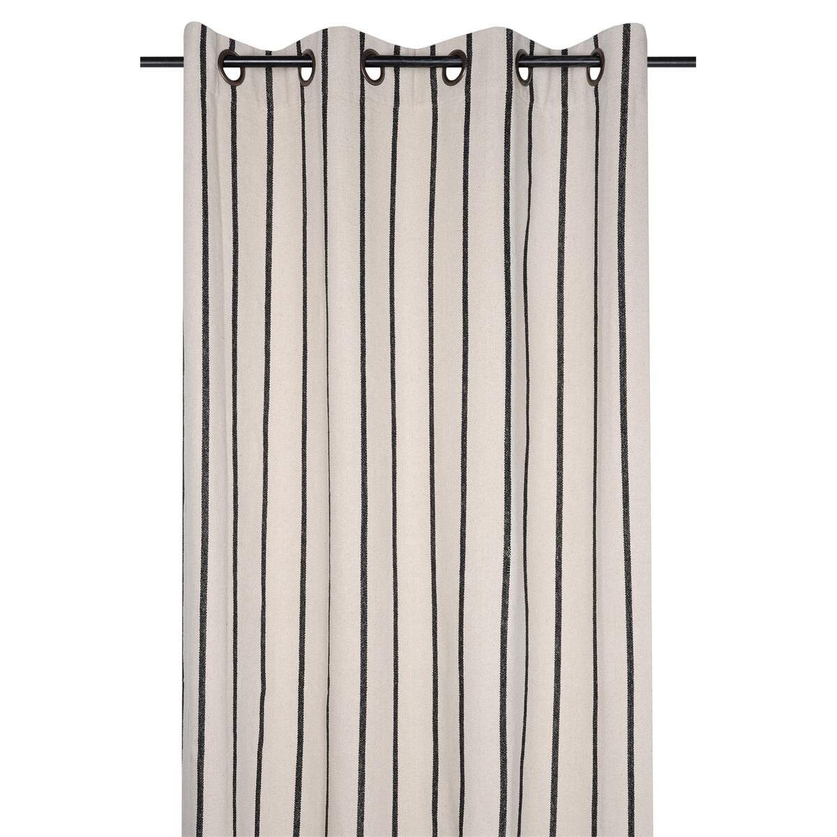 Bawełniana zasłona na przelotkach TROP czarne paski, 135 x 260 cm