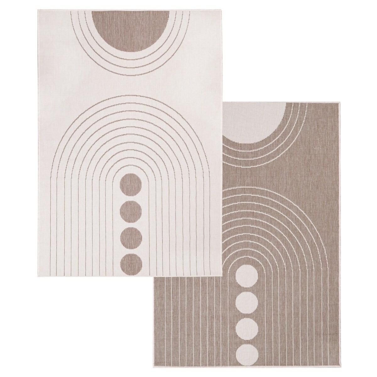 Funkcjonalny dywan na zewnątrz i do wnętrz, dwustronny DUO 57390 Krem 120x170