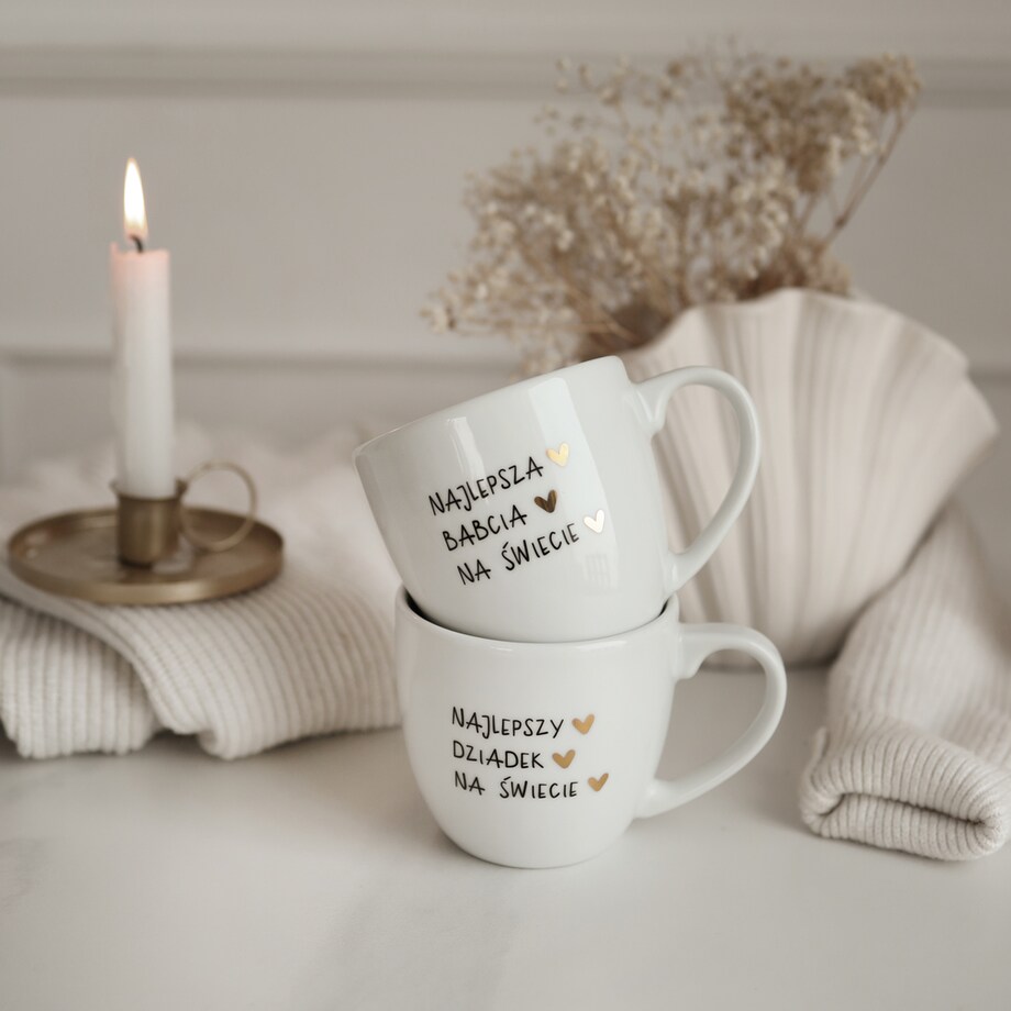 Kubek 300 ml - NAJLEPSZA BABCIA NA ŚWIECIE ZŁOTE SERCA