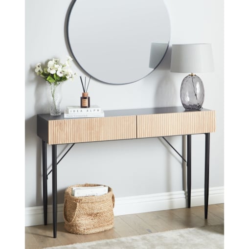 Konsola BLYTHE Drewno Brązowy/ czarny
