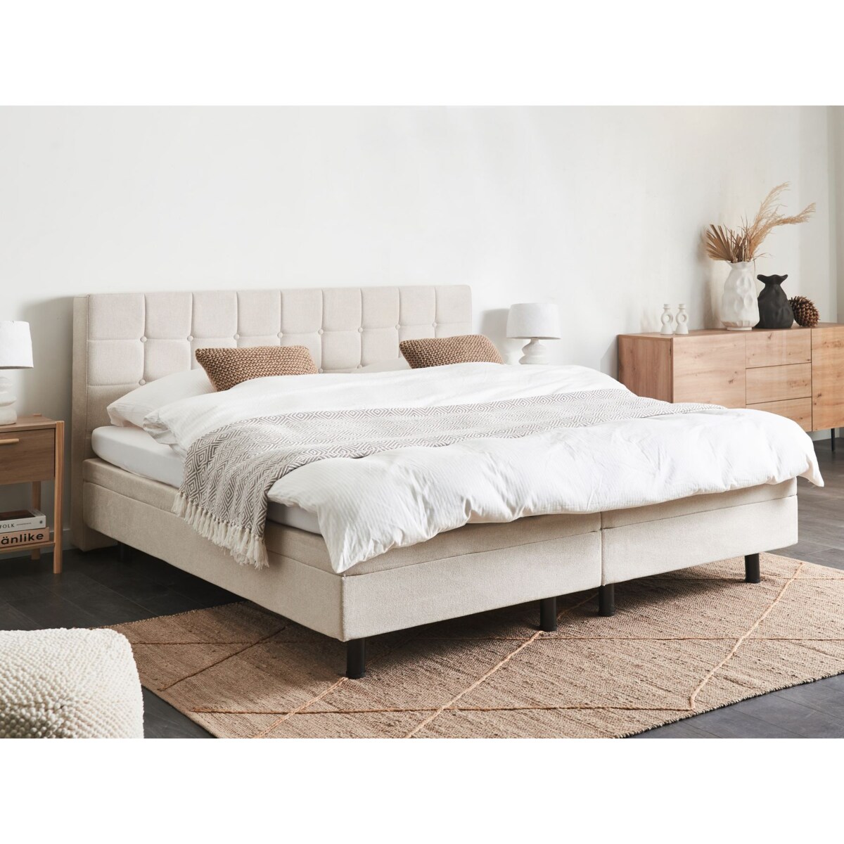 Łóżko regulowane DUKE 180 x 200 cm Jasnobeżowy