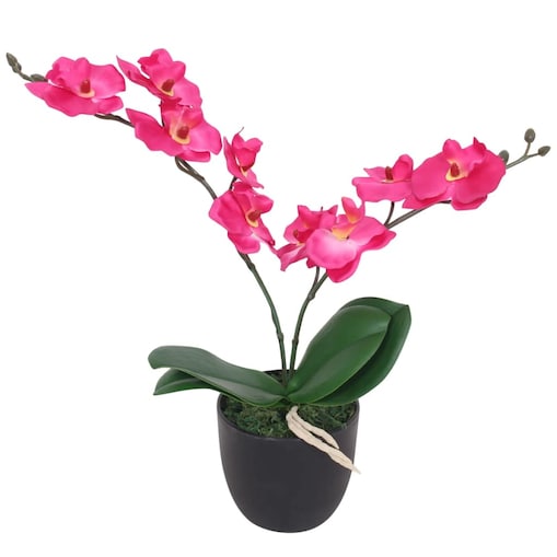vidaXL Sztuczny storczyk z doniczką, 30 cm, czerwony
