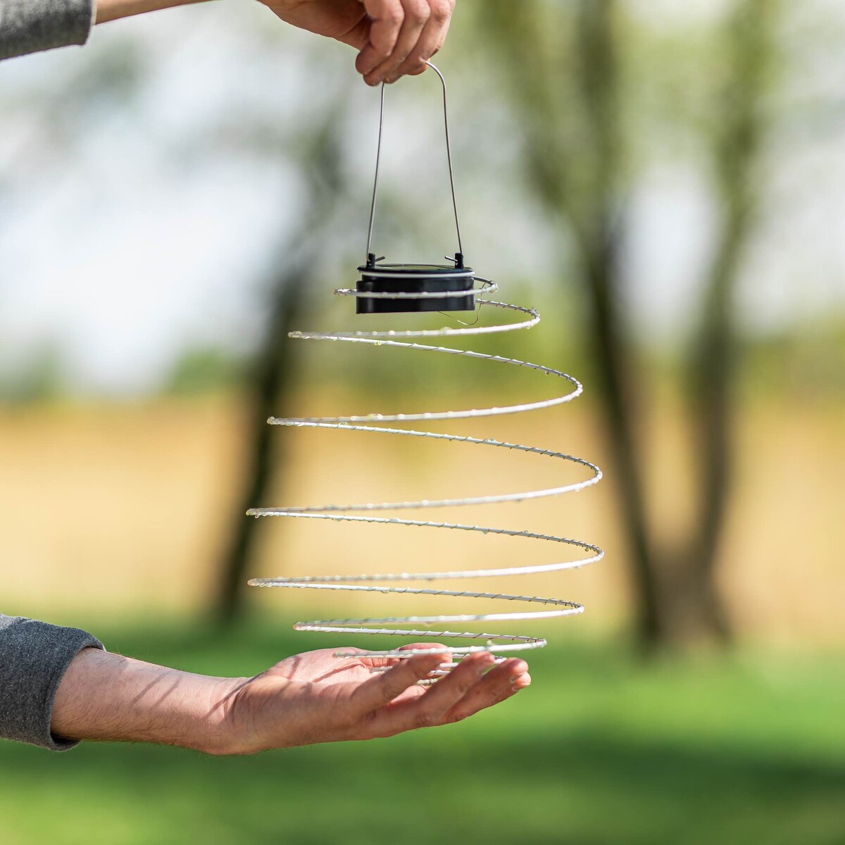 Lampki Solarne Ogrodowe Do Ogrodu Lampion Girlanda Spirala Wiszące 40 Led