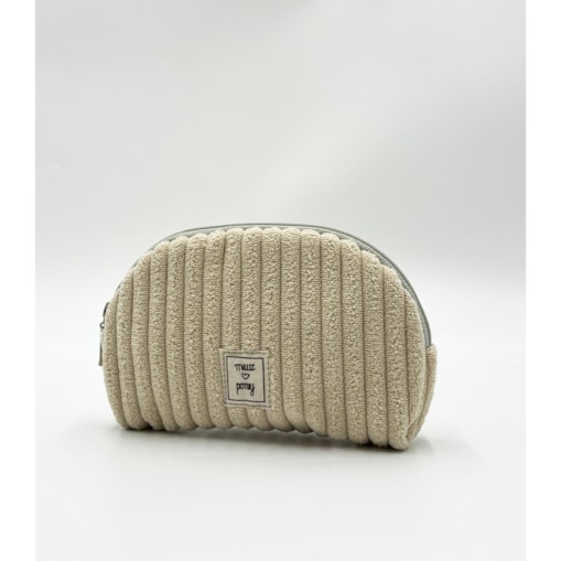 Off white – sztruksowa kosmetyczka z wodoodpornym wnętrzem